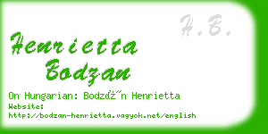 henrietta bodzan business card